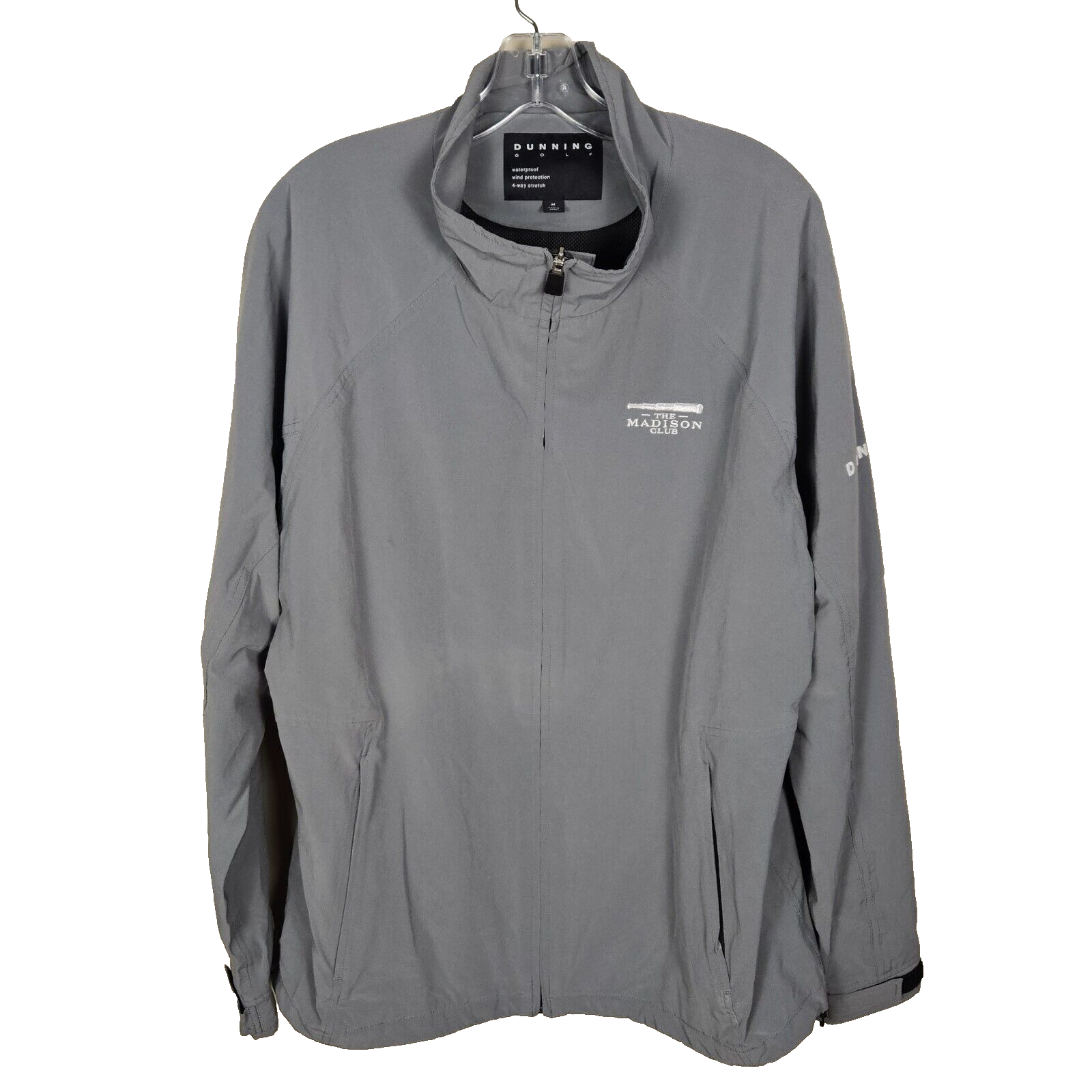 Dunning Golf Mens M Bomber Jacket Madison Club Waterproof Windbreaker Gray Coat